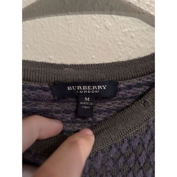 Burberry London Mens Medium Italy Purple Vest Wool Alpaca Flaws - Picture 7 of 11